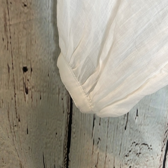 H&M White Sheer Blouse & Cami/Slip Combo with Ruffle Collar XS - Picture 5 of 6